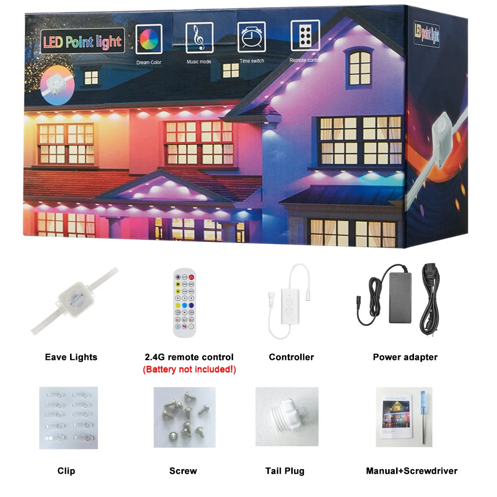 Yule Yard™ Smart Eaves Lights – RGBIC Outdoor LED Strip