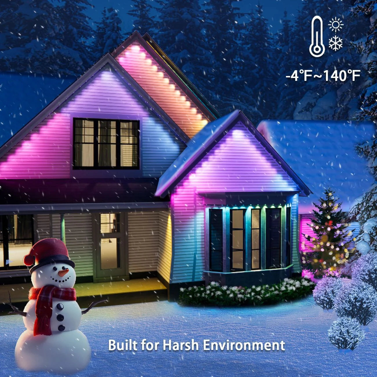 Yule Yard™ Smart Eaves Lights – RGBIC Outdoor LED Strip