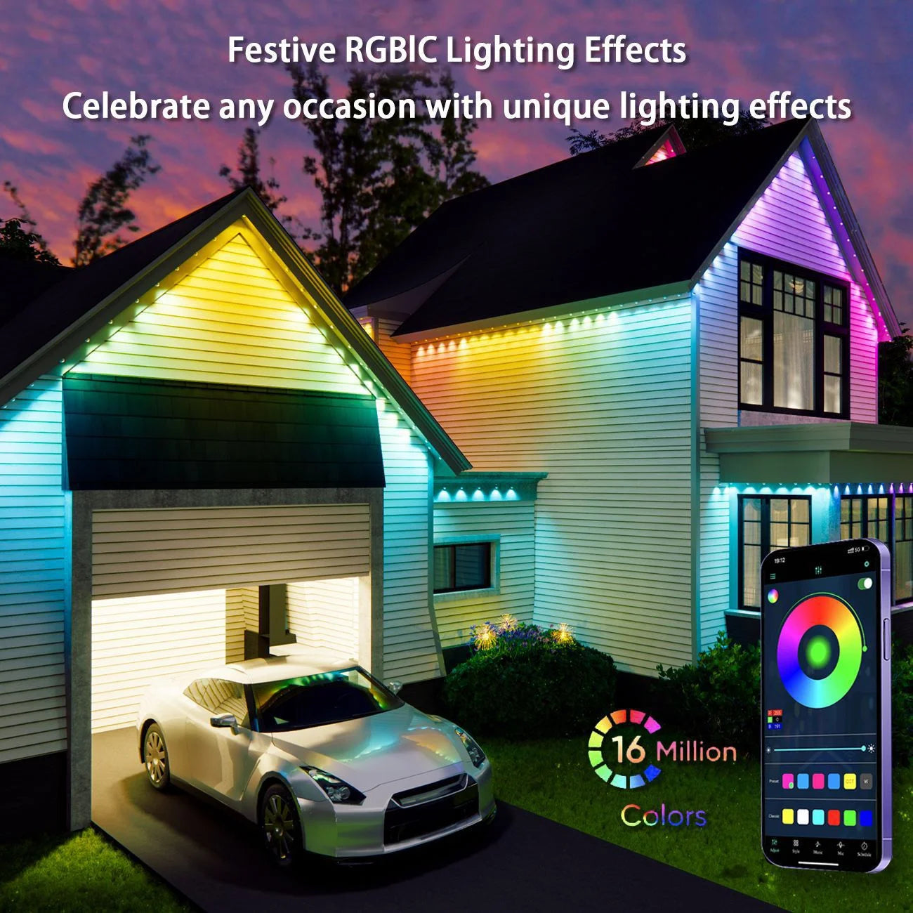 Yule Yard™ Smart Eaves Lights – RGBIC Outdoor LED Strip